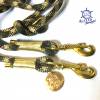 Leine Halsband Set verstellbar braun, oliv, beige, gold,, mit Leder und Schnalle Bild 6