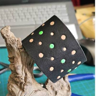 LEDER Armband, 5 cm breit, Intarsien Zierapplikation