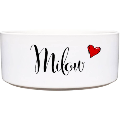 Keramik Futternapf ROTES HERZ ︎ personalisiert ︎ Hundenapf mit Name