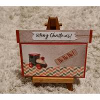 Gutscheinverpackung " Merry Christmas " kleiner Holzzug , HOHOHO! Bild 1