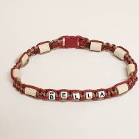 EM-Keramik Halsband aus Paracord mit Namen des Hundes, wahlweise Klickverschluss oder Kordelstopper Bild 2