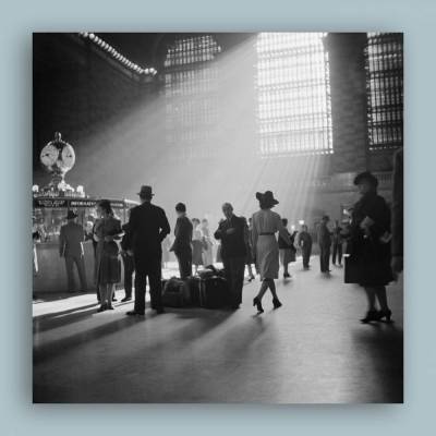 New York Grand Central Station I.- großer Bahnhof - Kunstdruck Poster ungerahmt -  schwarz-weiss Fotografie Vintage