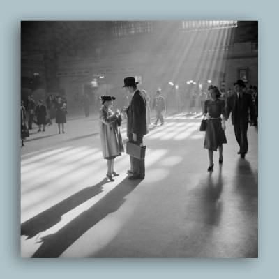 New York Grand Central Station II.- Kunstdruck Poster ungerahmt -  Fotokunst - schwarz-weiss Fotografie Vintage