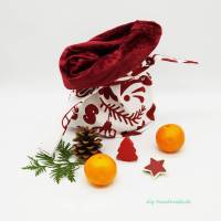Nikolaussack,Geschenkbeutel für Nikolaus und Weihnachtsgeschenke, rot und weiß Bild 1
