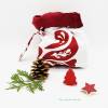 Nikolaussack,Geschenkbeutel für Nikolaus und Weihnachtsgeschenke, rot und weiß Bild 4