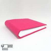 Fotoalbum Filz, handgefertigt, pink weiß, 35 Blatt / 70 Seiten Bild 1
