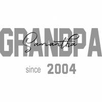 Grandpa since..., Tasse weiß, grau, schwarz, Name des Kindes mittig auf Grandpa, Geschenkidee, edel, egal ob ein, zwei, Bild 1