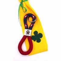 Schlüsselanhänger aus Segelseil I love my dog weinrot/mix - in Geschenkverpackung Bild 1