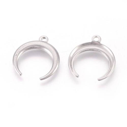 Edelstahl Mond, Halbmond, Anhänger,Edelstahl