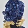 Mütze blau meliert Baskenmütze hand-gestrickt Bild 4