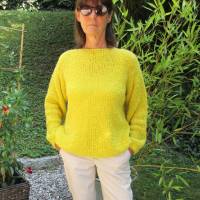 Gelber Alpaka Pullover mit langen Ärmeln, kuschelweicher Damenpullover Bild 1