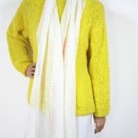 Gelber Alpaka Pullover mit langen Ärmeln, kuschelweicher Damenpullover Bild 10