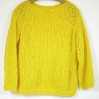 Gelber Alpaka Pullover mit langen Ärmeln, kuschelweicher Damenpullover Bild 3