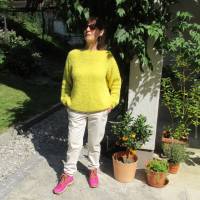 Gelber Alpaka Pullover mit langen Ärmeln, kuschelweicher Damenpullover Bild 9