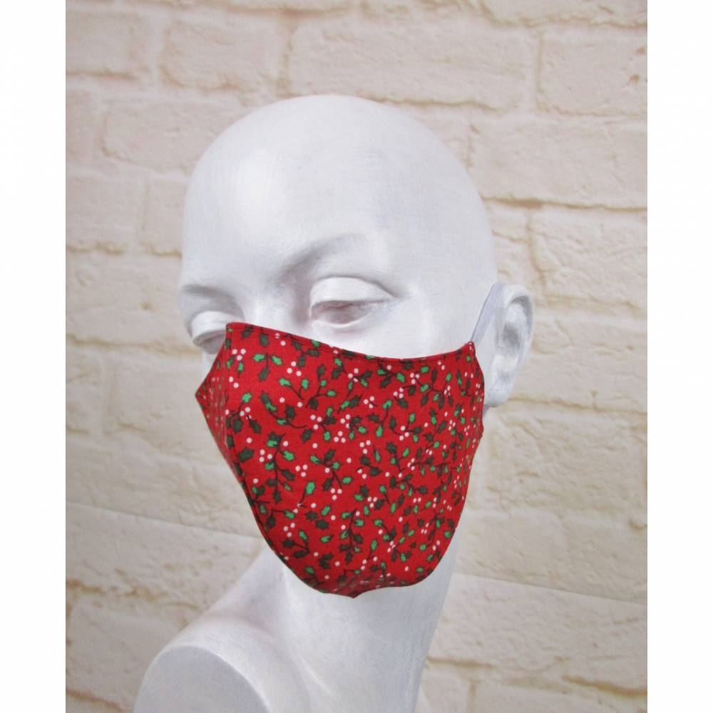 Weihnacht Mundmaske Staubmaske Gesichtsmaske Maritim Mini Anker Rot Weiß Illex Maske Baumwolle Behelfsmaske Bild 1