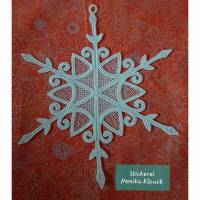 Wunderschöne Schneeflocke, cremeweiß , gestickt in Lace-Stickerei Bild 1