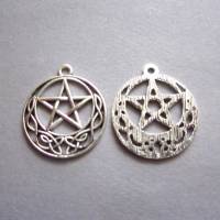 2x Anhänger Keltischer Knoten Pentagramm Antiksilber Bild 4