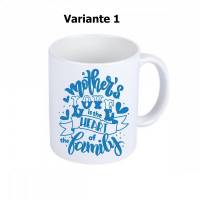 Kaffeetasse, Tasse mit Druck, a mothers love is the heart of the family, verschiedene Farben, Tasse weiß, 9 Varianten, Bild 1