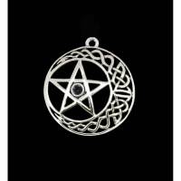 Anhänger Halbmond Keltischer Knoten und Pentagramm Bild 1