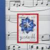 Weihnachtskarte, Noten Briefmarke, dunkelblau Klappkarte mit Umschlag Bild 4