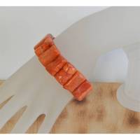 Korallen Armband echte Schaumkoralle orange-rot Bild 1