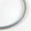 Silberfarbene Perlenkette Häkelkette Halskette Bild 2