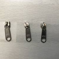 Metallisierter Endlosreißverschluss inkl. 3 Zippern schmal grau - Spirale silber Bild 4