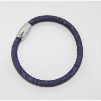Armband Jeans blau mit Edelstahl Magnetschließe Bild 1