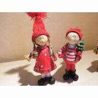 Winterkinder,Weihnachtsfiguren Mädchen und Junge mit Geschenken zum basteln Dekorieren Bild 1