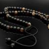 Herren Halskette aus Edelsteinen Onyx und Achat mit Knotenverschluss, Länge 50 cm Bild 2