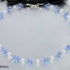 Wunderschöne elegante Kette, weiß & hellblau - zauberhafte Kristalle und funkelnde Glasrondelle - Halskette blau / weiß Bild 4