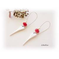 1 Paar Ohrhänger mit Herzanhänger - Ohrhaken,Ohrringe,Geschenk,Hochzeit - romantisch,verspielt,edel,elegant - rot, Bild 1