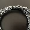 Schwarz-graues Segelseilarmband mit Edelstahl-Magnetverschluß „Kompassrose“ Bild 3