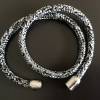 Schwarz-graues Segelseilarmband mit Edelstahl-Magnetverschluß „Kompassrose“ Bild 4