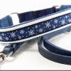winterliches Halsband Eiskristall mit Zugstopp für deinen Hund, in 2 Farben und 3 Breiten, Hundehalsband Martingale Bild 2