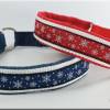winterliches Halsband Eiskristall mit Zugstopp für deinen Hund, in 2 Farben und 3 Breiten, Hundehalsband Martingale Bild 3