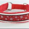 winterliches Halsband Eiskristall mit Zugstopp für deinen Hund, in 2 Farben und 3 Breiten, Hundehalsband Martingale Bild 4