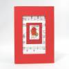 Weihnachtskarte, Noten Briefmarke joy, hellrot Klappkarte mit Umschlag Bild 2