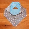Halstuch für Kinder grau Sterne hellblau mit Namen personalisiert / Kinderhalstuch / Babyhalstuch Bild 1