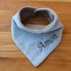 Halstuch für Kinder hellblau grau Fleece mit Namen personalisiert / Kinderhalstuch / Babyhalstuch Bild 1