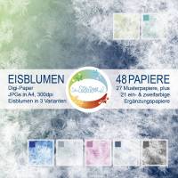 Digitalpapier Eisblumen Sofortdownload Natur Eisblume Frost Digipaper Digi-Papier Digi-Paper Bild 1