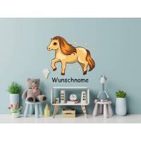 Liebevolles Wandtattoo Pony für das Kinderzimmer, Spielzimmer,konturgeschnitten in 11 Größen ab 30 cm B x 25 cm H Bild 1