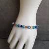 blaues Armband aus glitzernden Glasperlen, elegantes blaues Armband aus Glasschliffperlen Bild 6