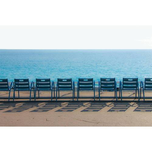 Wandbild Leinwandbild Fotokunst Kunstdruck Nizzastühle blau