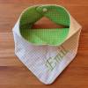 Halstuch für Kinder beige grün mit Namen personalisiert / Kinderhalstuch / Babyhalstuch Bild 1