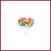 Schmuckset "Rainbow" Regenbogen Armband, Ohrringe und Ring mit Cabochon gestreift 10mm, versilbert Bild 2