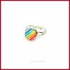 Schmuckset "Rainbow" Regenbogen Armband, Ohrringe und Ring mit Cabochon gestreift 10mm, versilbert Bild 4