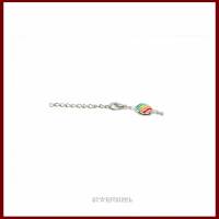 Schmuckset "Rainbow" Regenbogen Armband, Ohrringe und Ring mit Cabochon gestreift 10mm, versilbert Bild 6