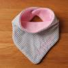 Halstuch für Kinder grau weiß kariert Fleece rosa mit Namen personalisiert / Kinderhalstuch / Babyhalstuch Bild 10