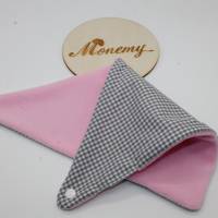 Halstuch für Kinder grau weiß kariert Fleece rosa mit Namen personalisiert / Kinderhalstuch / Babyhalstuch Bild 6